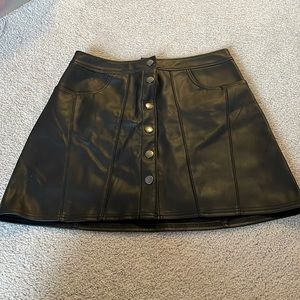Black Faux Leather Butter Soft Mini Skirt, size 4